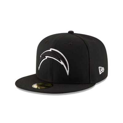 Black Los Angeles Chargers Hat - New Era NFL 59FIFTY Fitted Caps USA5291748